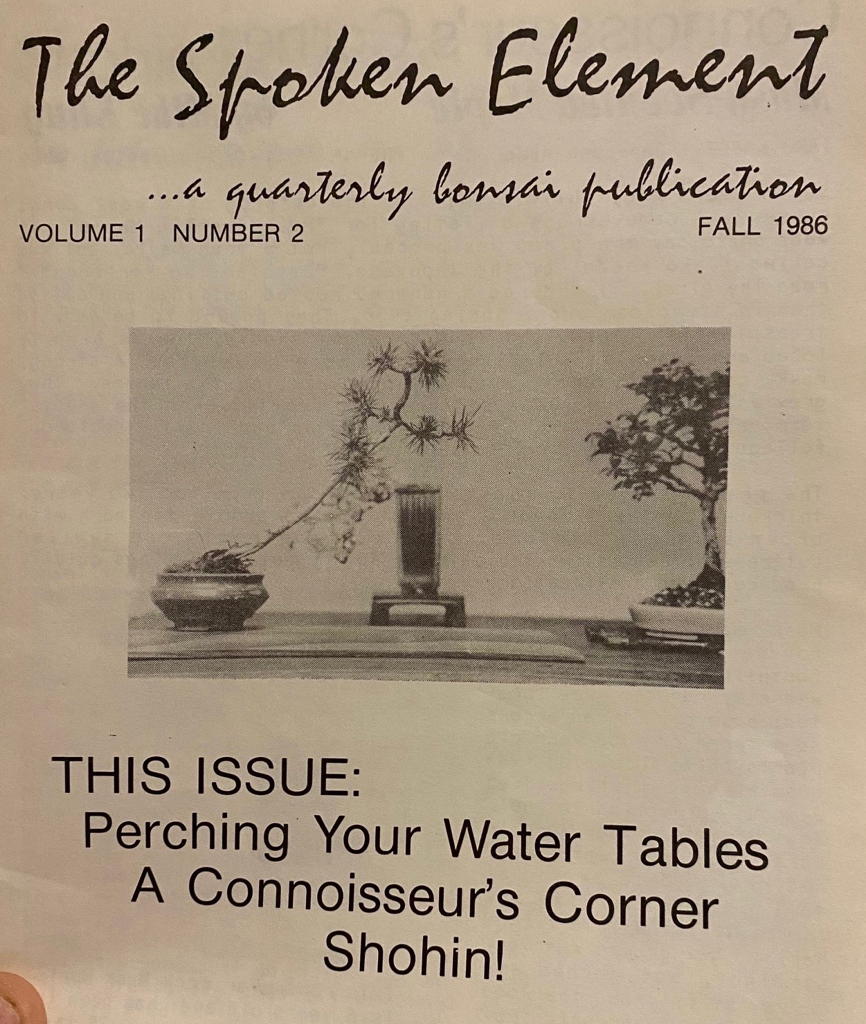 The Spoken Element, Fall 1986